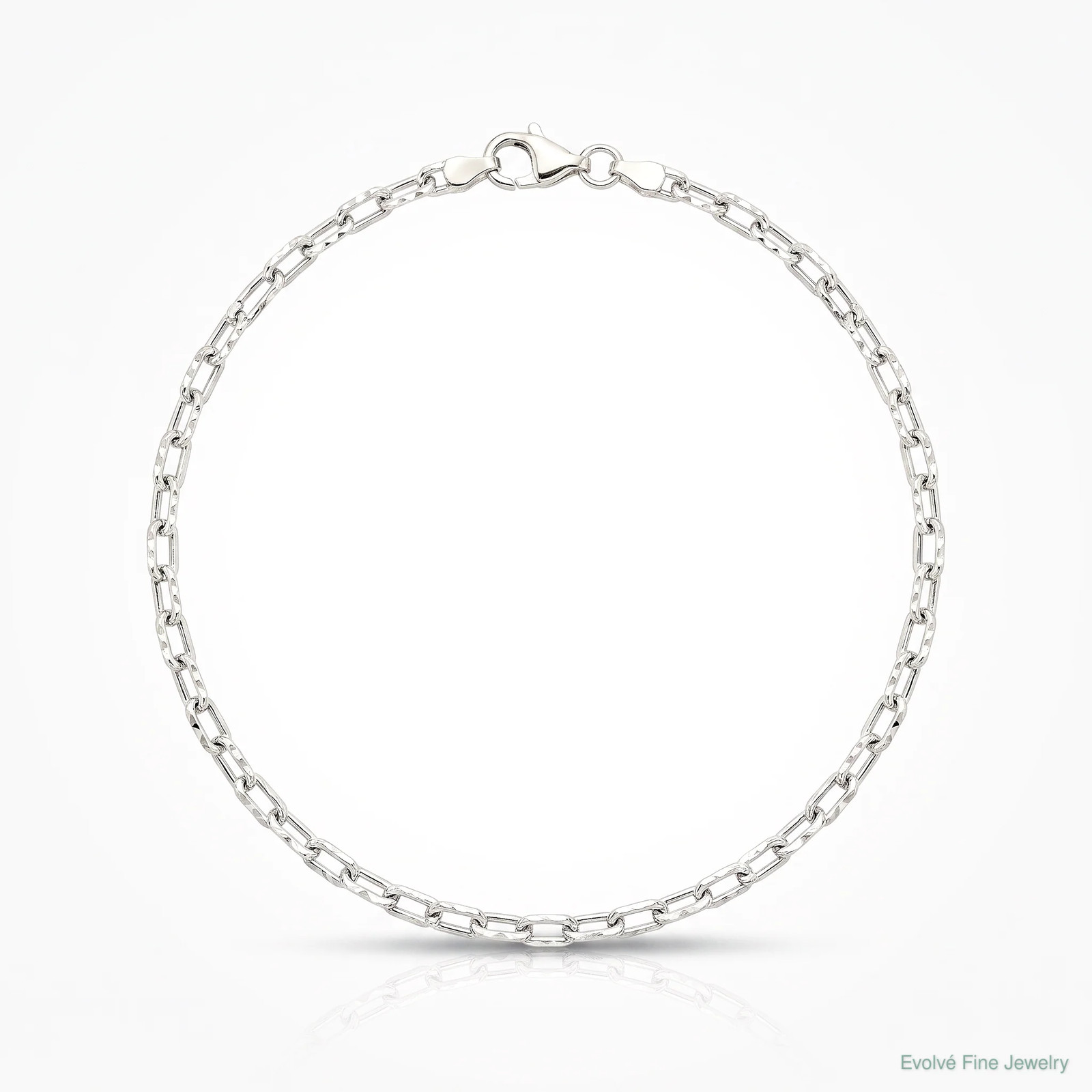 Sterling Silver 2.9mm Diamond-Cut Long Link Cable Chain Bracelet 7″-8″
