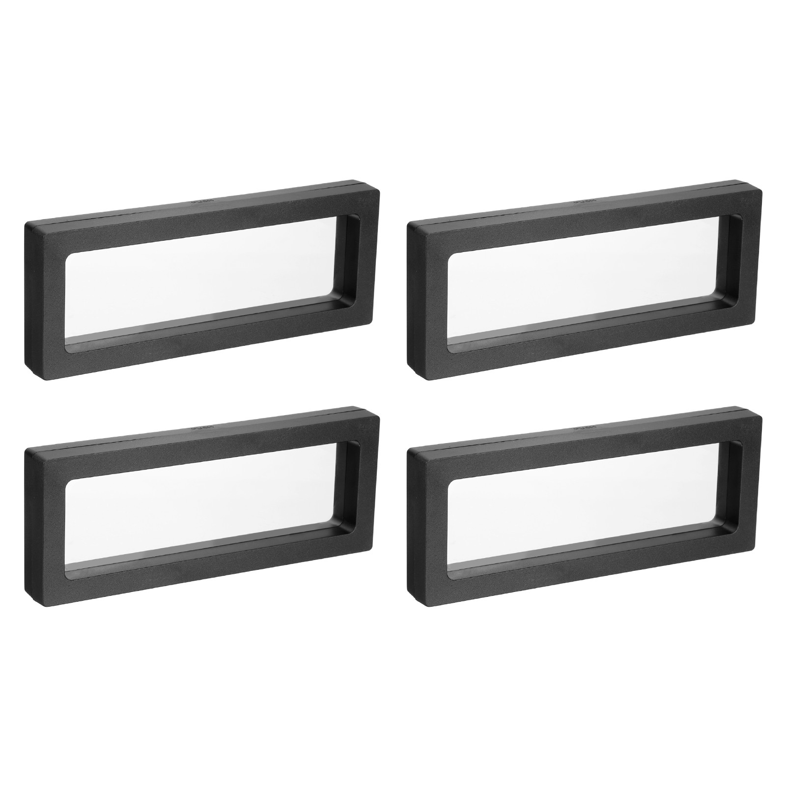 Floating Thin Film Display Box, ABS Frame Case 18cm x 7cm x 2cm Black Pack of 4