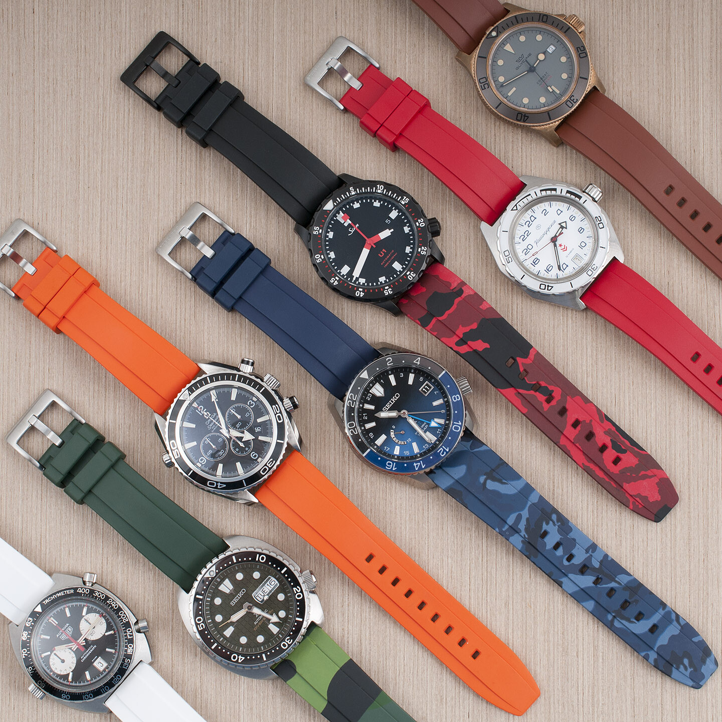 FKM Rubber Quick Release Watch Strap Band Dive Replacement Sport Seiko Silicone