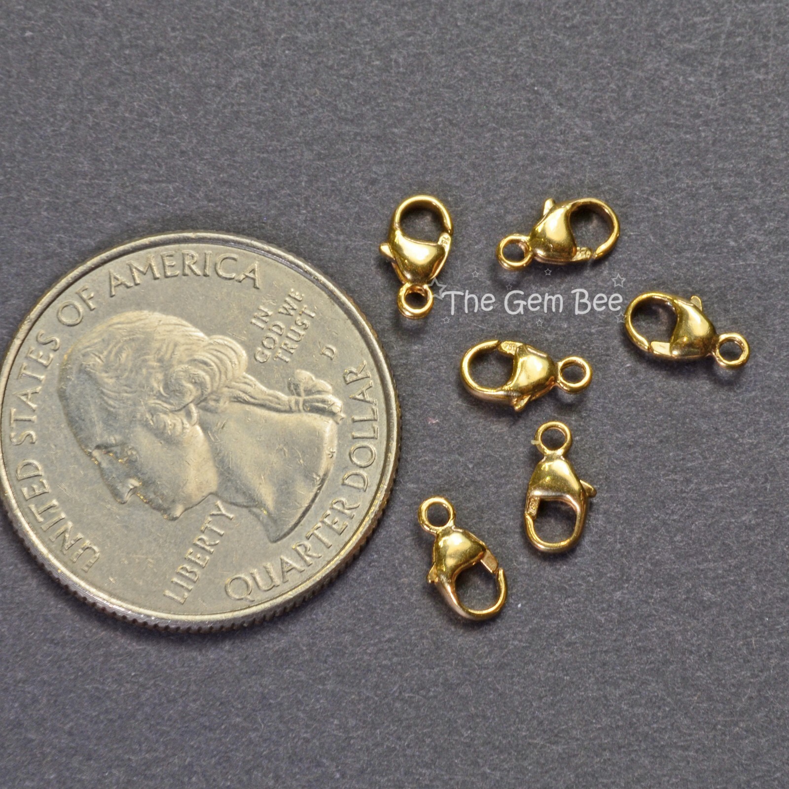 4.5MMx7.8mm 18k Solid Yellow Gold Lobster Clasp With Closed Loop