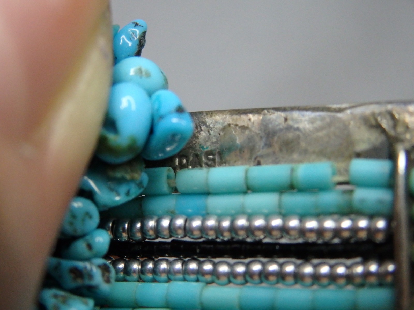 NATIVE AMERICAN Sleeping Beauty Turquoise Sterling Silver 8 Strand 18″ Necklace