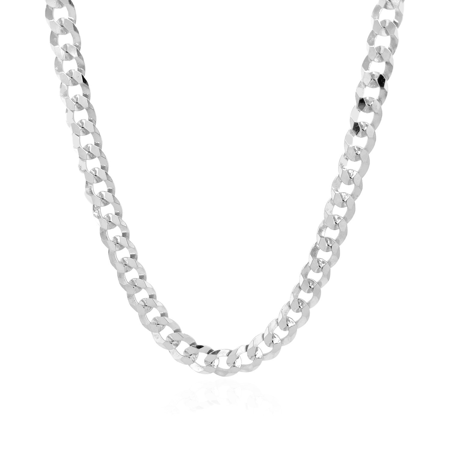 REAL Solid 925 Silver Flat Miami Curb Cuban Link Chain Necklace 4.2mm 22”