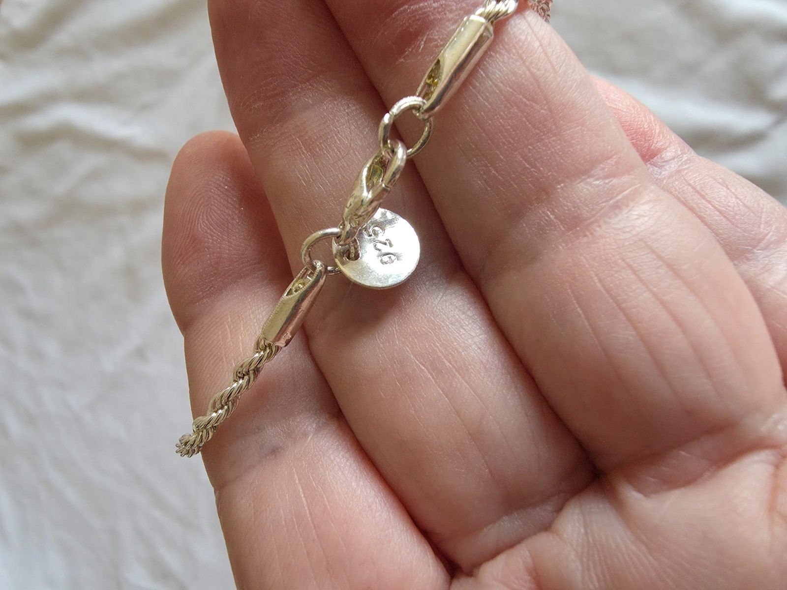 sterling silver rope chain necklace