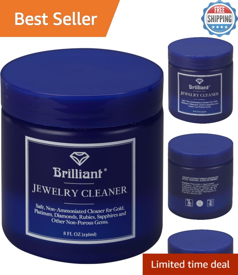 Luxury Non-Toxic Jewelry Cleaning Solution – 8oz for Gold, Sapphires & More