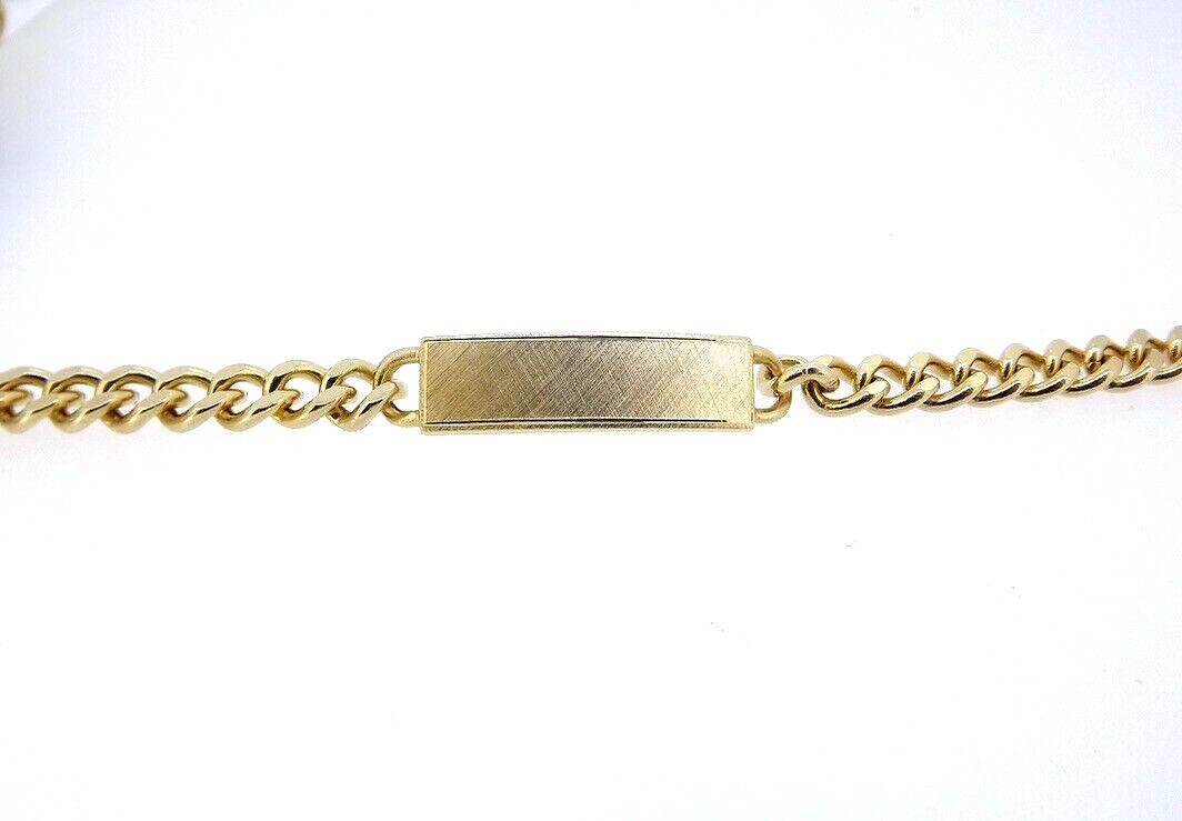 Bracelet Anson Karatclad ID Identification Rect Plaque Curb Link 6.5″