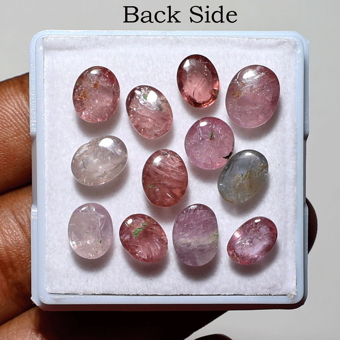 Burmese 12 PC Natural Spinel Untreated 7.6mm-9.2mm Oval Cabochon Gemstones Lot
