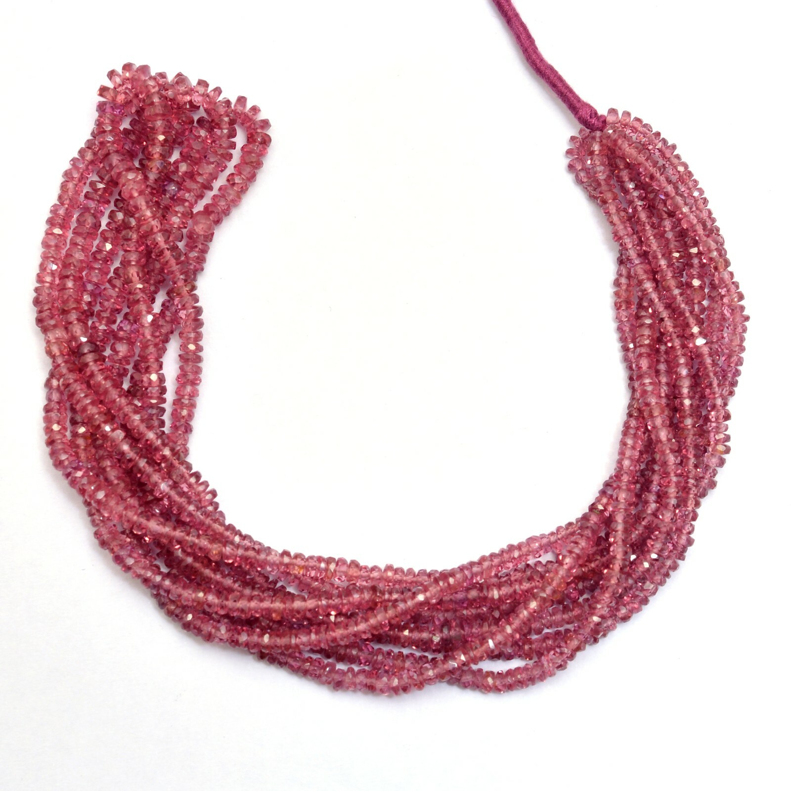 AAA+ Malaya Garnet Gemstone 3mm-4mm Rondelle Faceted Loose Beads | 16inch Strand