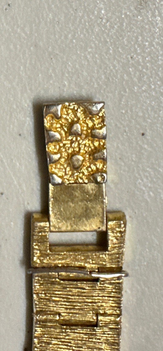 1990s GRUEN PRECISION Gold Diamond Nugget Unisex Vintage Watch