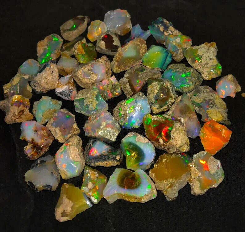 Opal Rough Specimen Gemstone Lot 50 Carat Natural Ethiopian Welo Fire Opal Raw