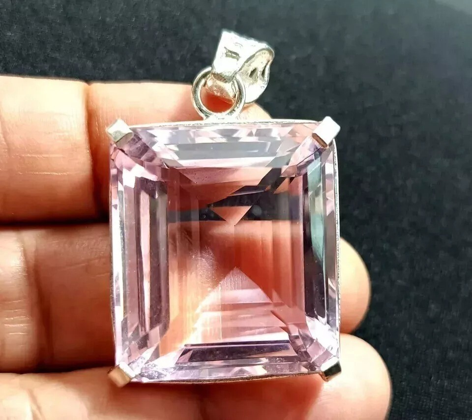 201 Ct GIE Certified Natural Pink Topaz 925 Solid Silver Pendant Loose Gemstone