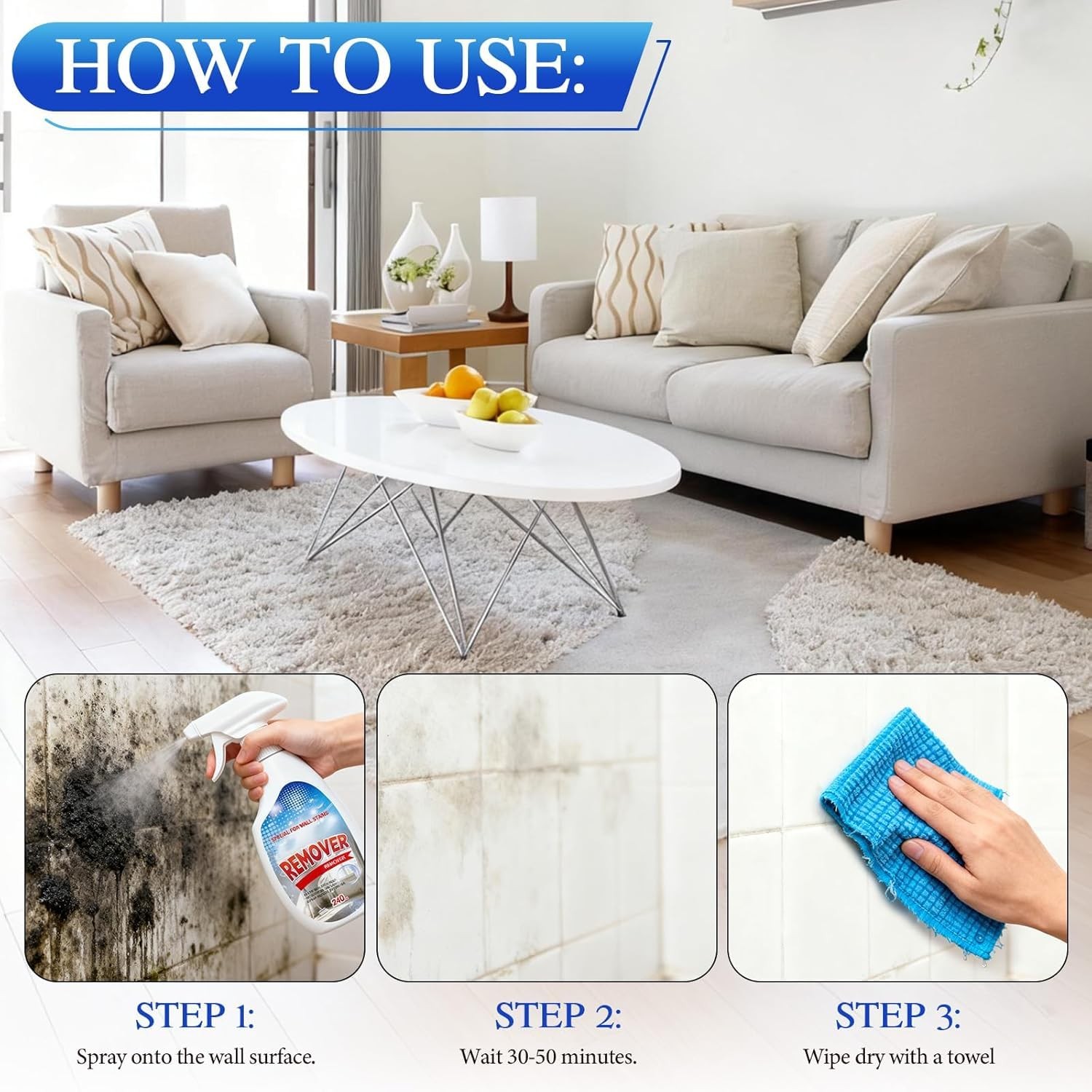 aeaarvged Highly Effective Removal Spray, Wall Cleaner 8.12 Fl Oz (Pack of 1)
