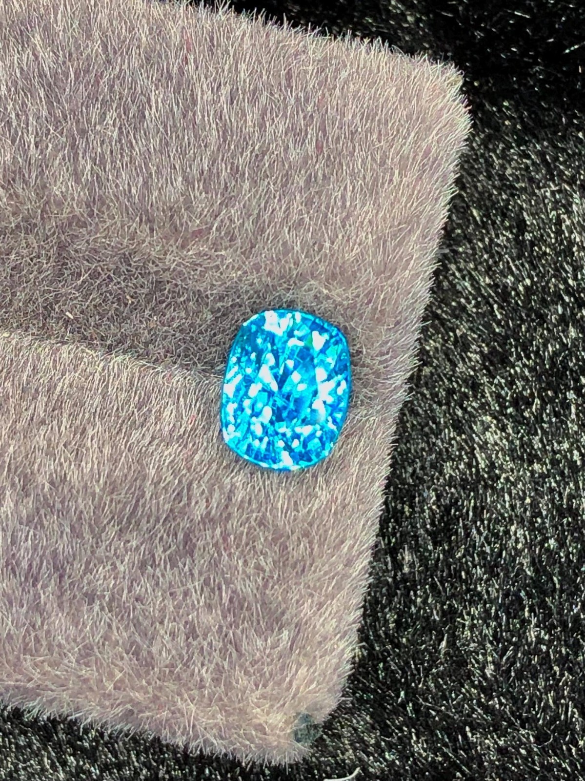 Certified 14.60 Ct Natural Cambodian Blue Imperial Zircon Cushion Loose Gemstone