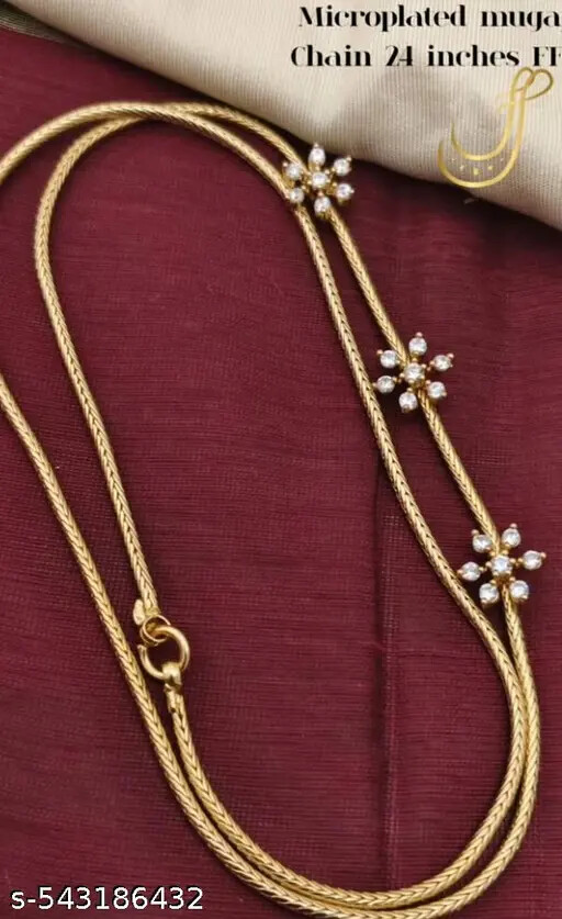 Traditional Women Festival & Function Necklace AD MUGAPPU CHAIN/MOP CHAIN