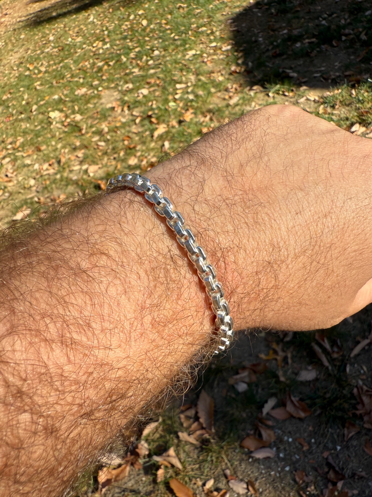 Real 925 Sterling Silver 5mm Men’s Hollow Puff Box Rolo Hermes Link Bracelet