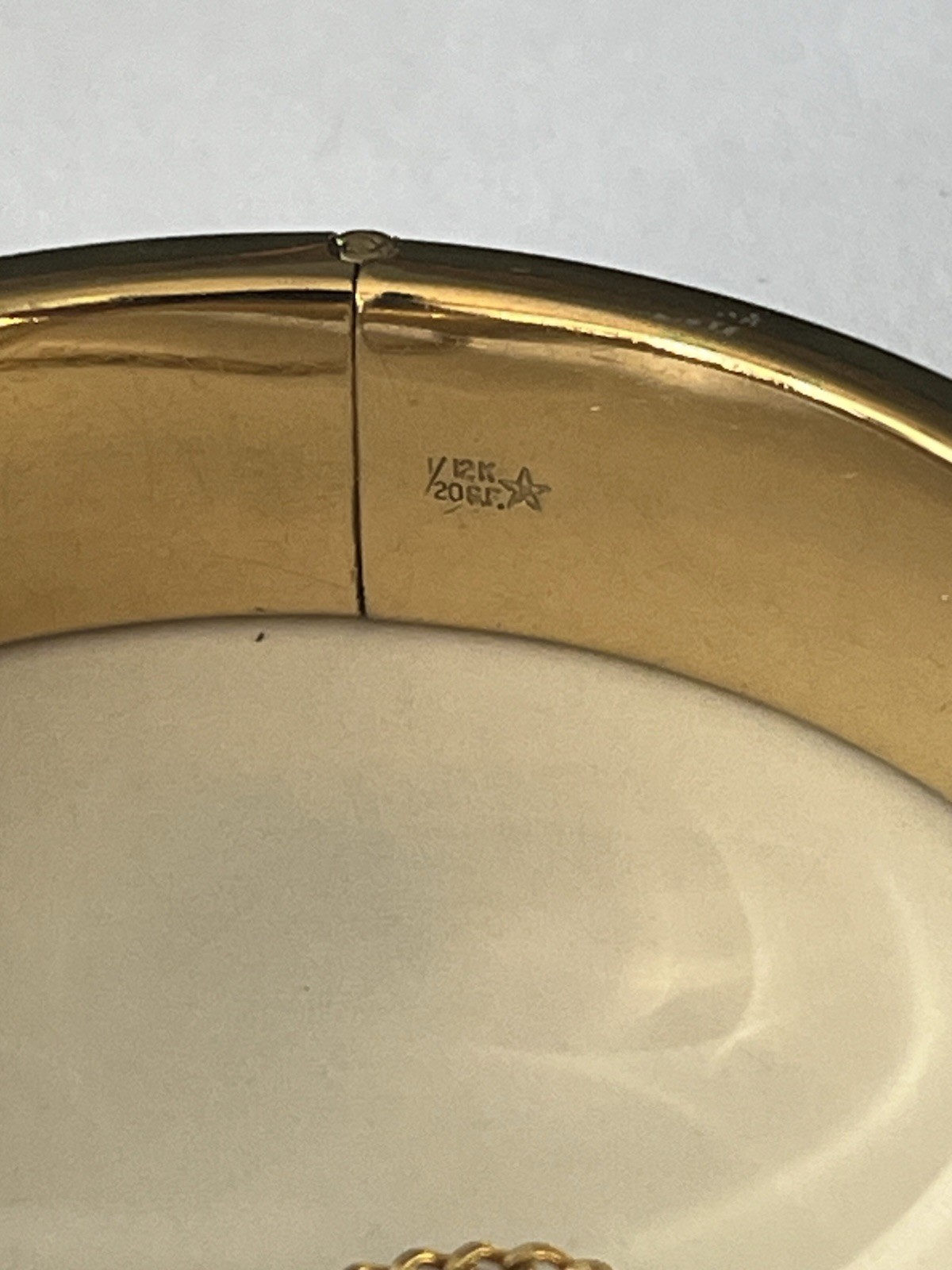 Antique 12k Gold-Filled Hinged Bangle Bracelet Hand Engraved