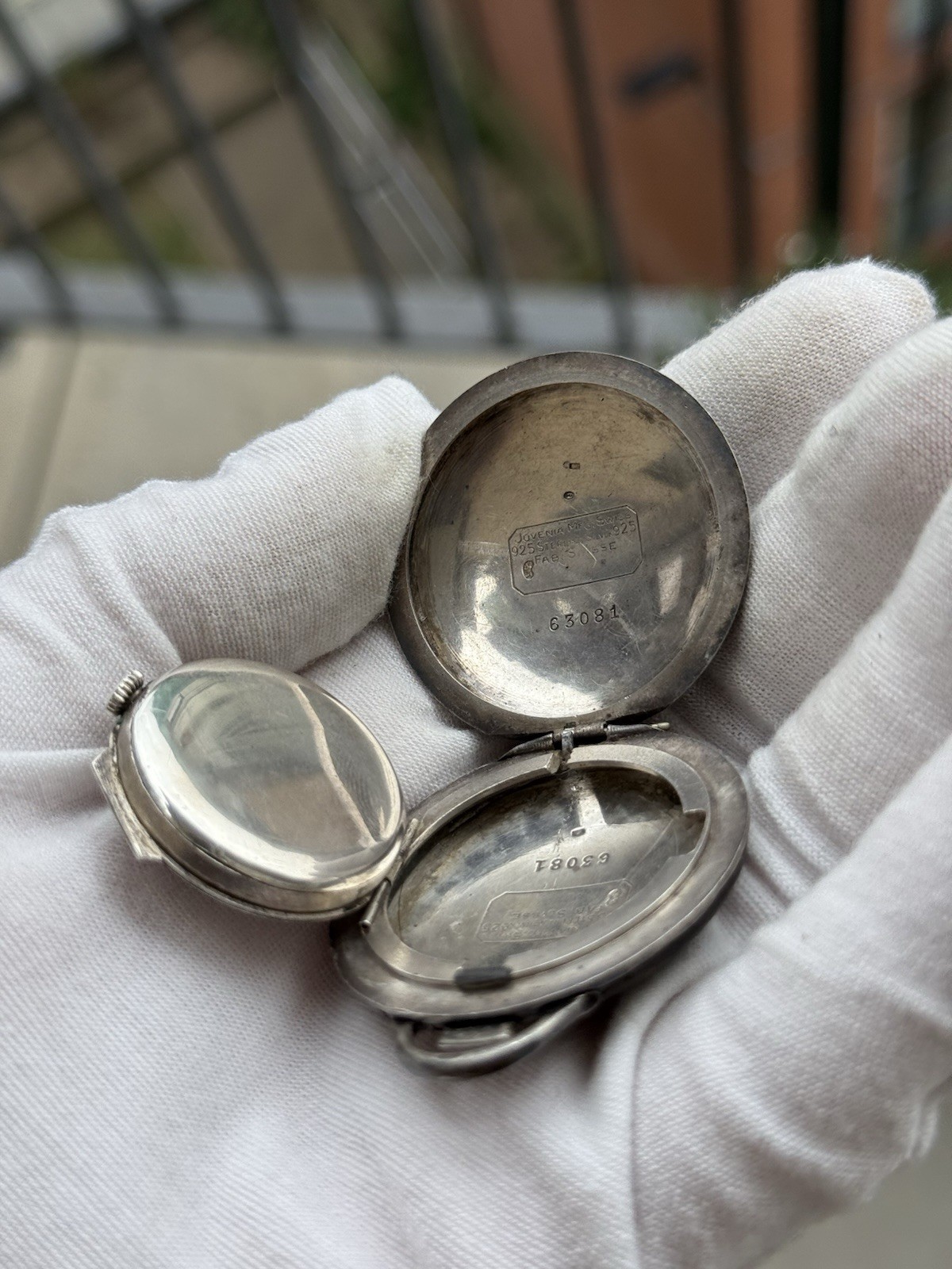 Rare 1920s Art Deco Silver Pocket Watch Hermès Paris Montre-Sport by Juvenia VGC