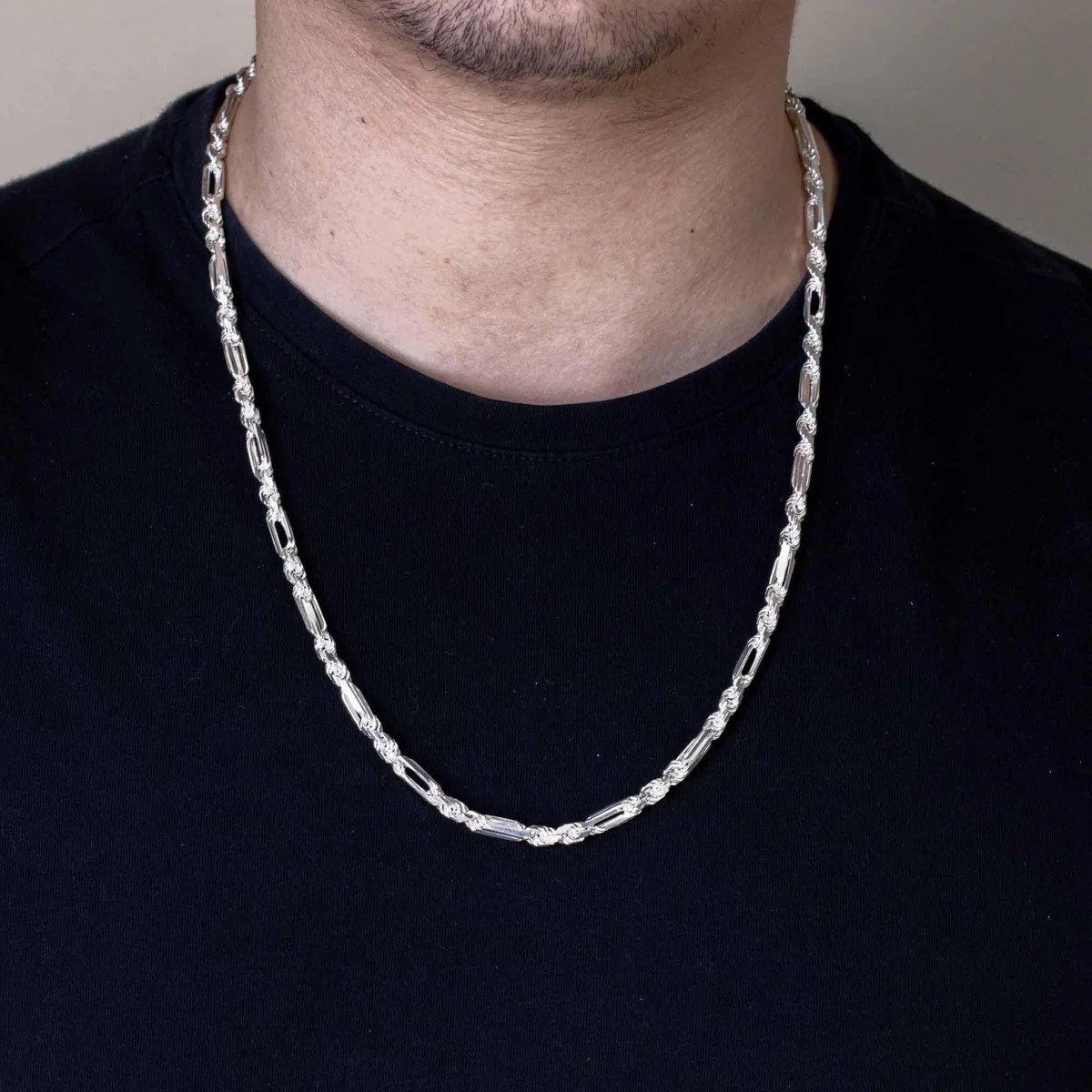 .925 Sterling Silver Figarope Milano Chain or Bracelet 4.3mm-8mm