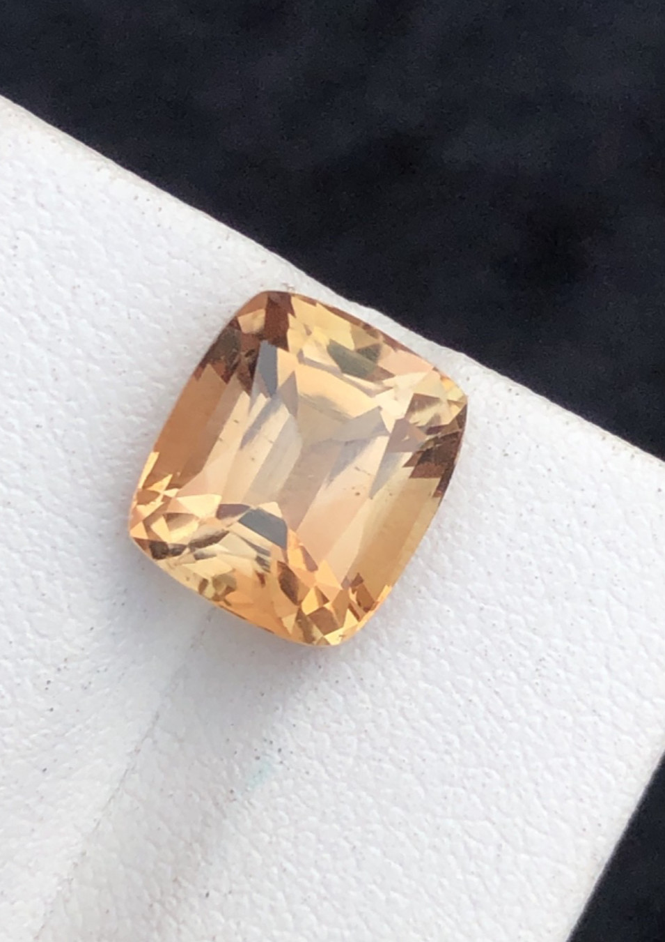 6.80 Ct Natural Golden Yellow Topaz Cushion Cut Gemstone from Skardu Pakistan