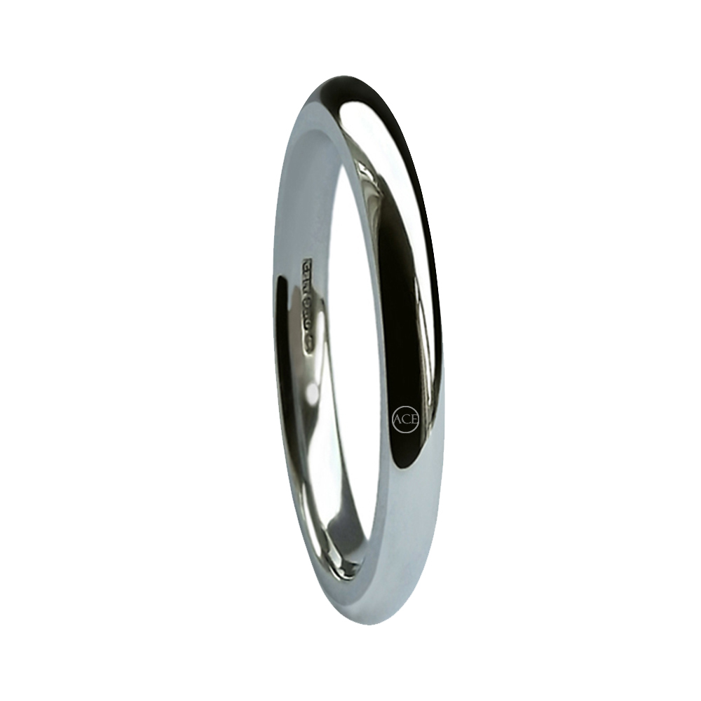 9ct White Gold Court Comfort Wedding Rings Bands 2mm 3mm 4mm 5mm 6mm 375 UK HM