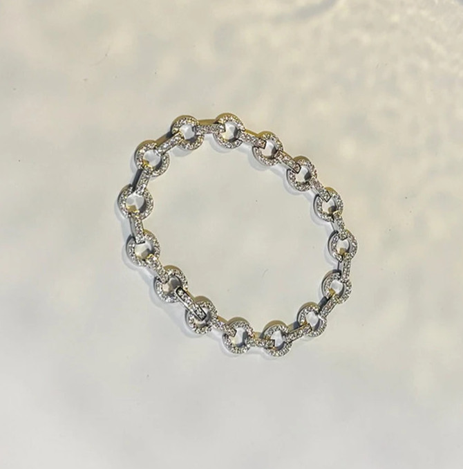1.8ct Round Cut Lab‑Created Diamond Test Pass VVS1/D 18cm 18K Gold Bracelet