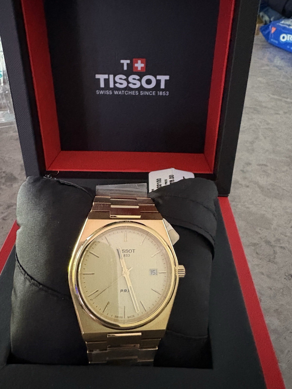 Tissot PRX Quartz 40mm Gold Dial Bracelet Date 100m Swiss Made w/ Box