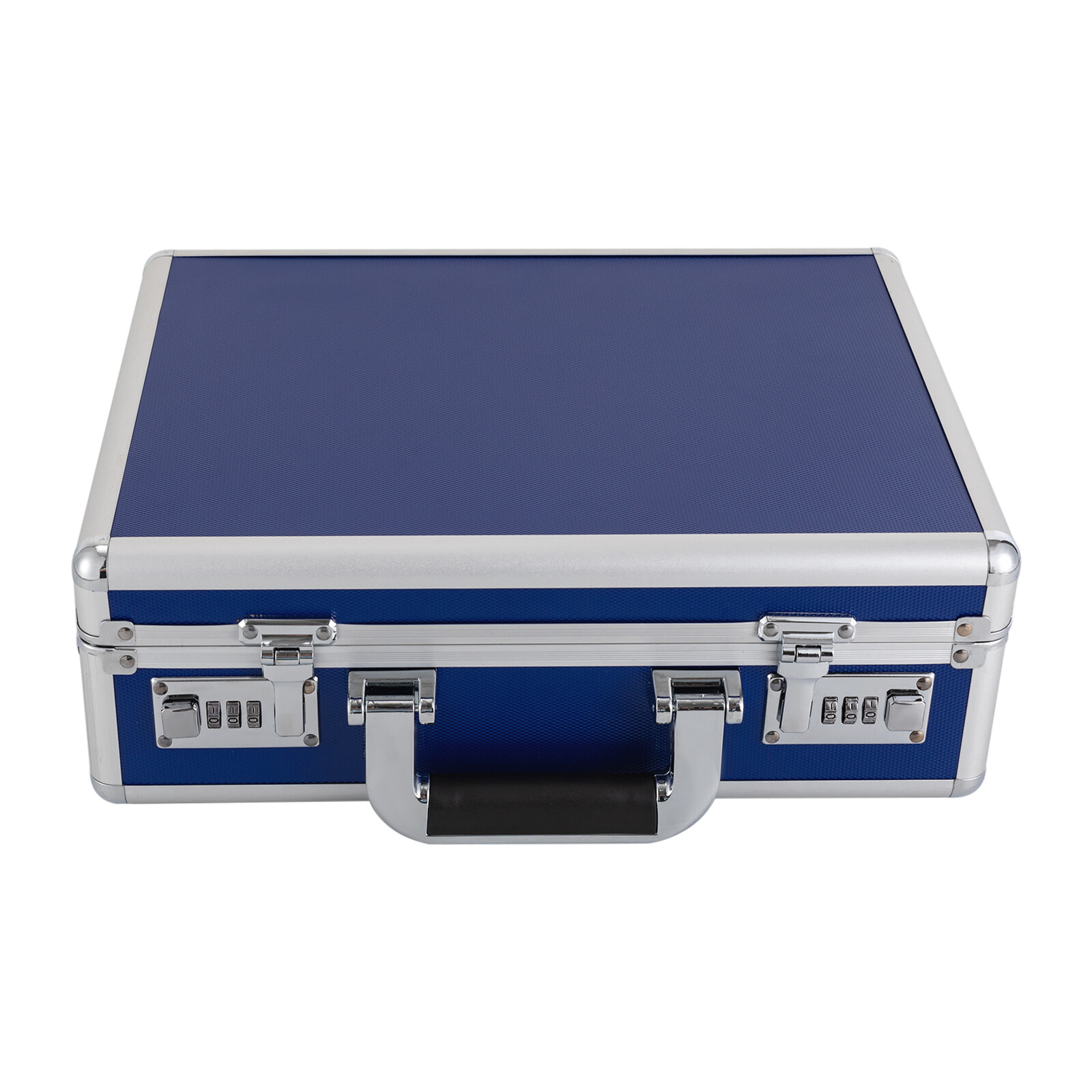 Blue 18-Slot Locking Watch Storage Case – Aluminum Alloy & ABS Briefcase
