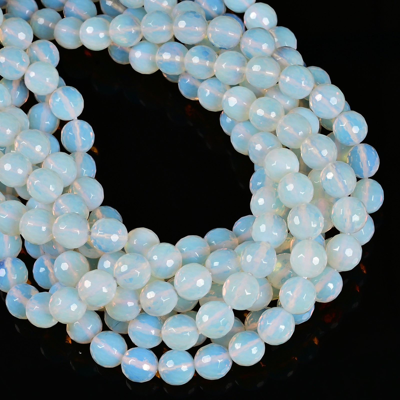 Opalite Faceted Round Beads Size 4mm 6mm 8mm 10mm 12mm 15.5″ Strand