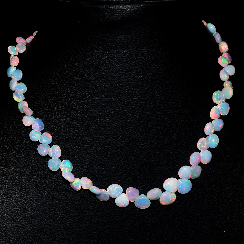 Exclusive 101 Cts World Class Amazing Ethiopian Opal Beaded Necklace VK 14 E711