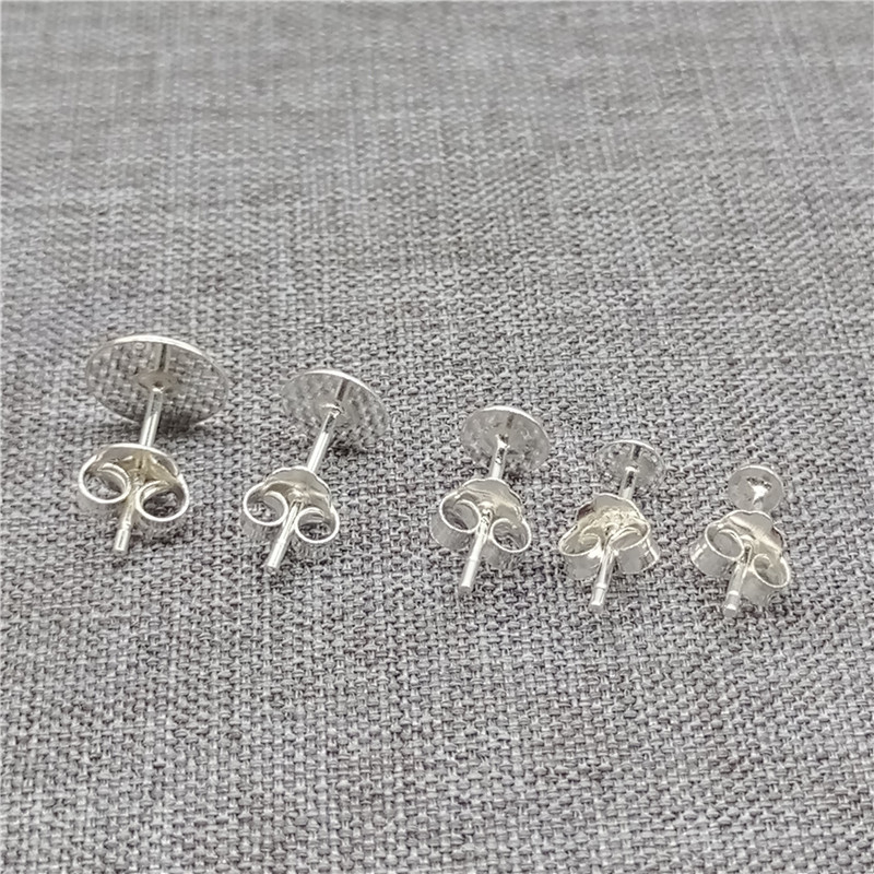 20prs 925 Sterling Silver Earring Posts w/ Flat Back 2mm 3mm 4mm 5mm 6mm 7mm 8mm