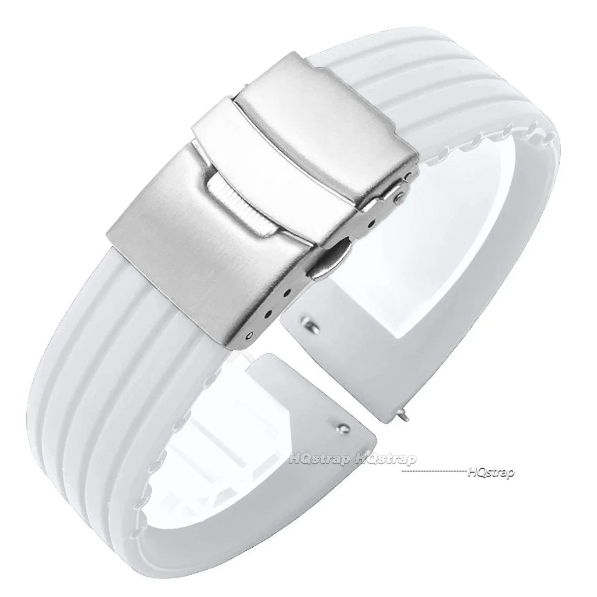 Silicone Rubber Watch Strap Band Waterproof Deployment Clasp 18mm 20mm 22mm 24mm