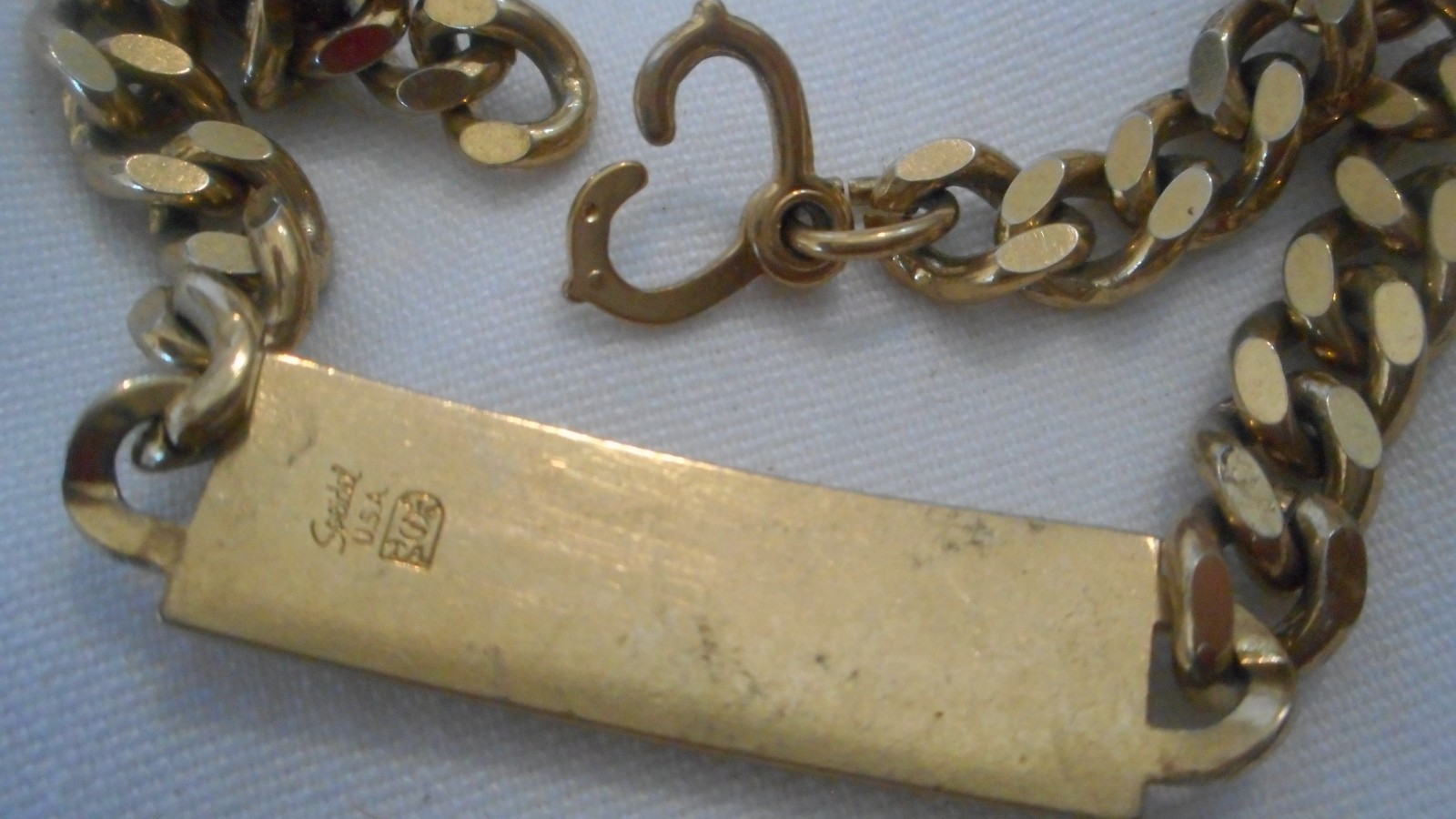 Vintage Speidel ID Identification Chain Bracelet Gold-tone Metal Stephenia (AH