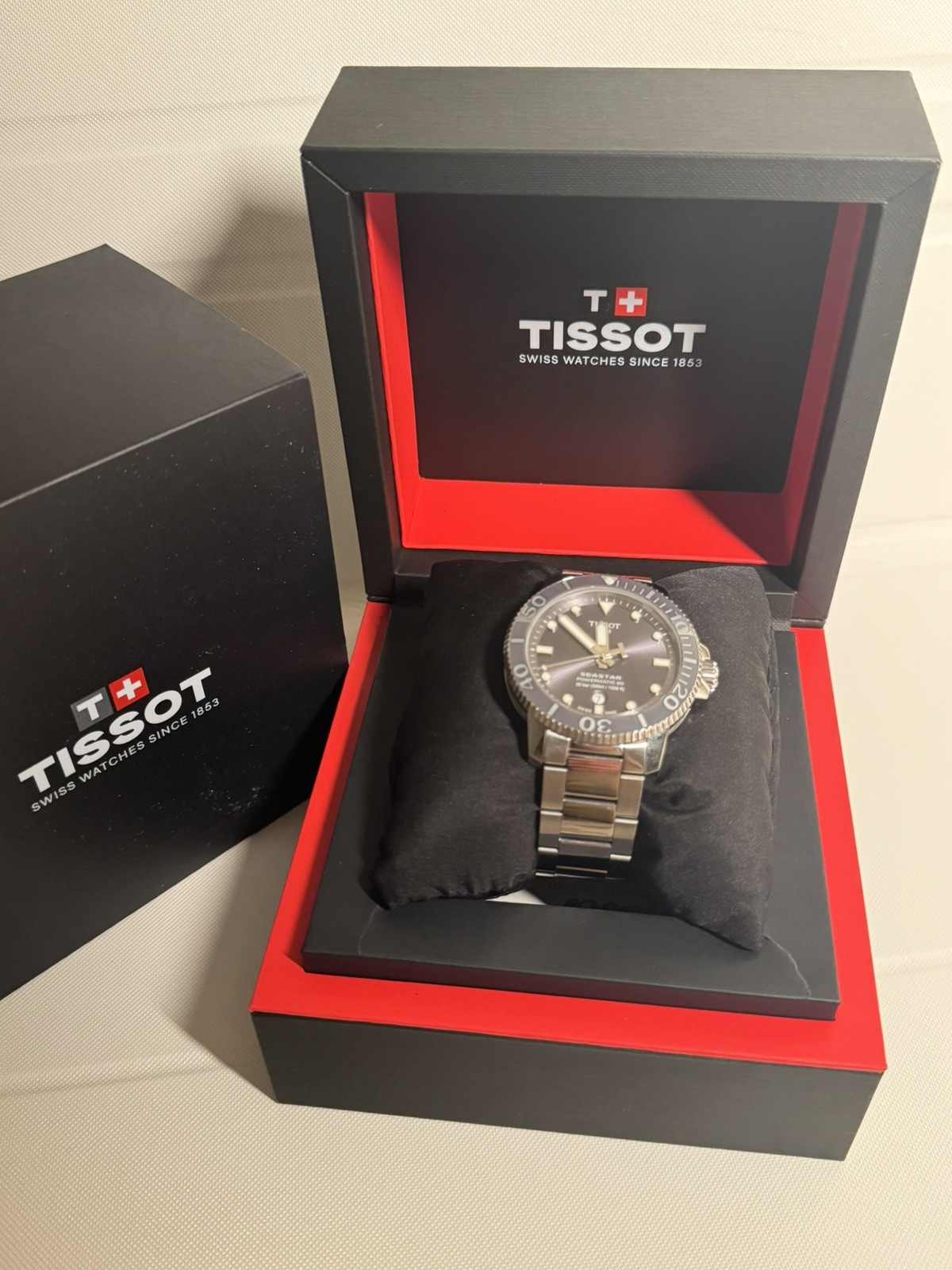 Tissot Seastar Powermatic 80 Grey Dial Watch T120.407.11.081.01 Swiss 1000 FT