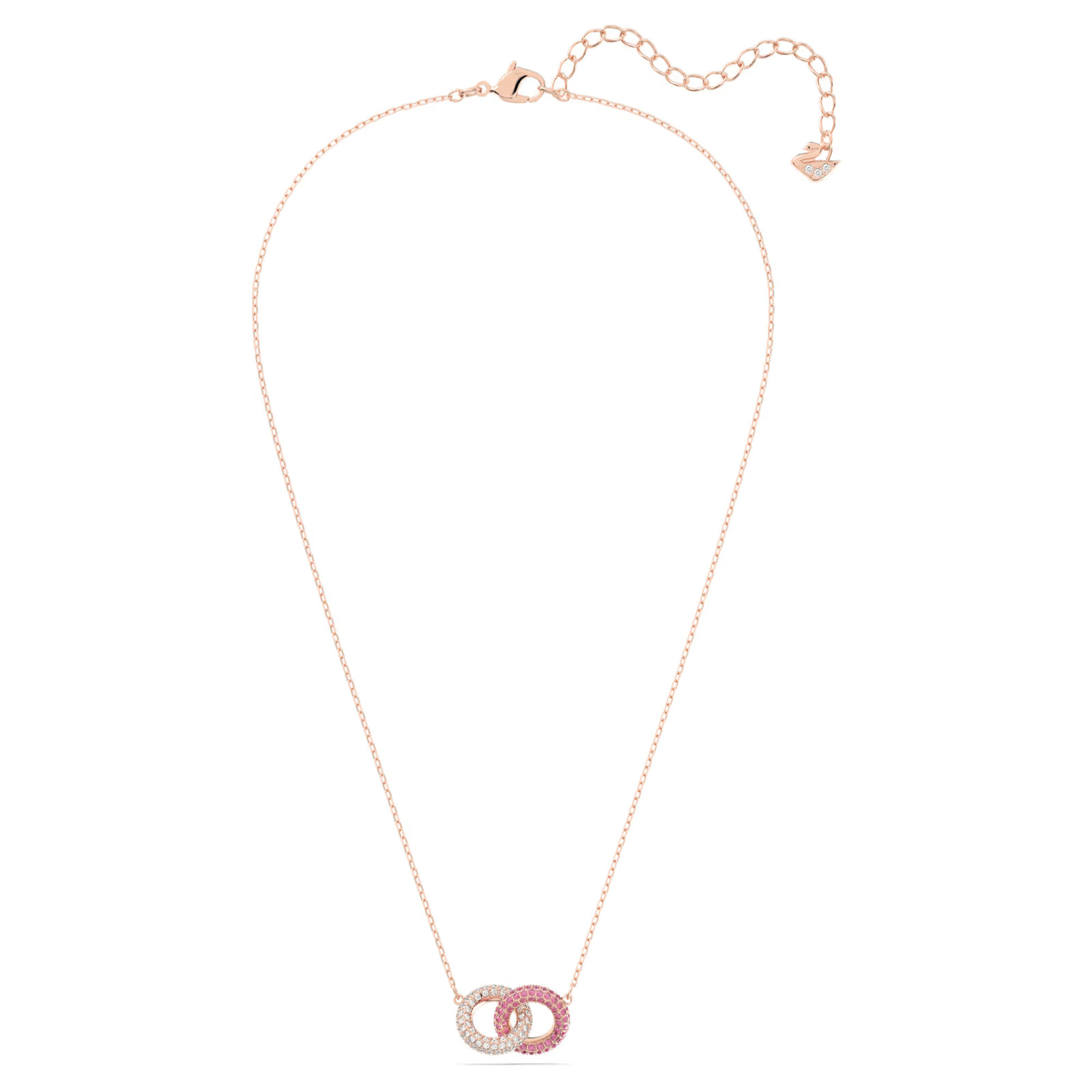 Dextera Pink Rose Gold Tone Plated Necklace Intertwined Circles New