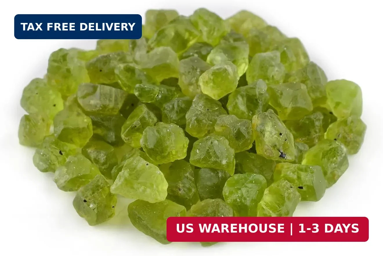 InfinityGemsArt Natural Raw Peridot Crystal Gemstone (Approx. 30 Carats) – Rough