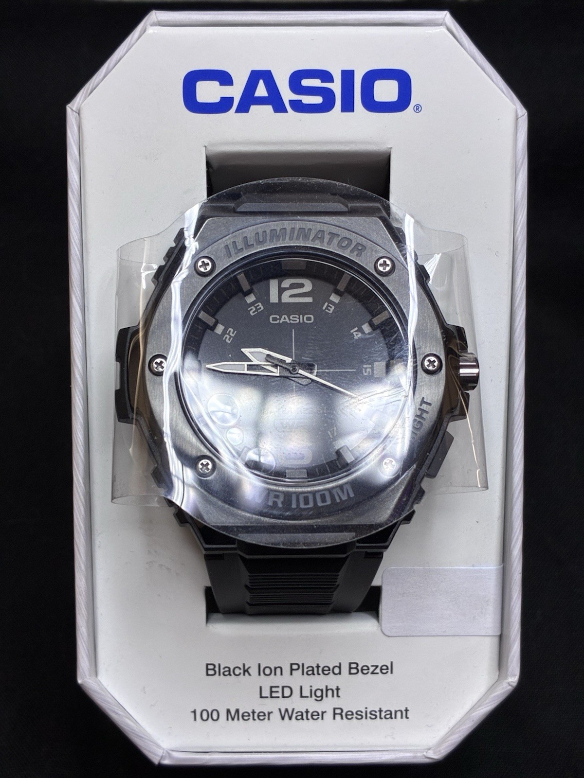 Casio MWA-100HB-1AV Men’s Analog Watch – Black Ion Plated Bezel – NIB Unopened