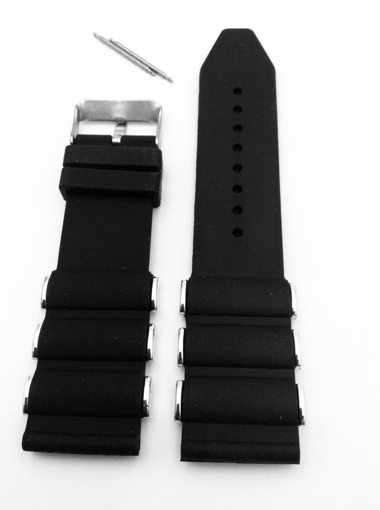 26mm Russian Diver silicon Rubber watch band strap Invicta Black Bullet band