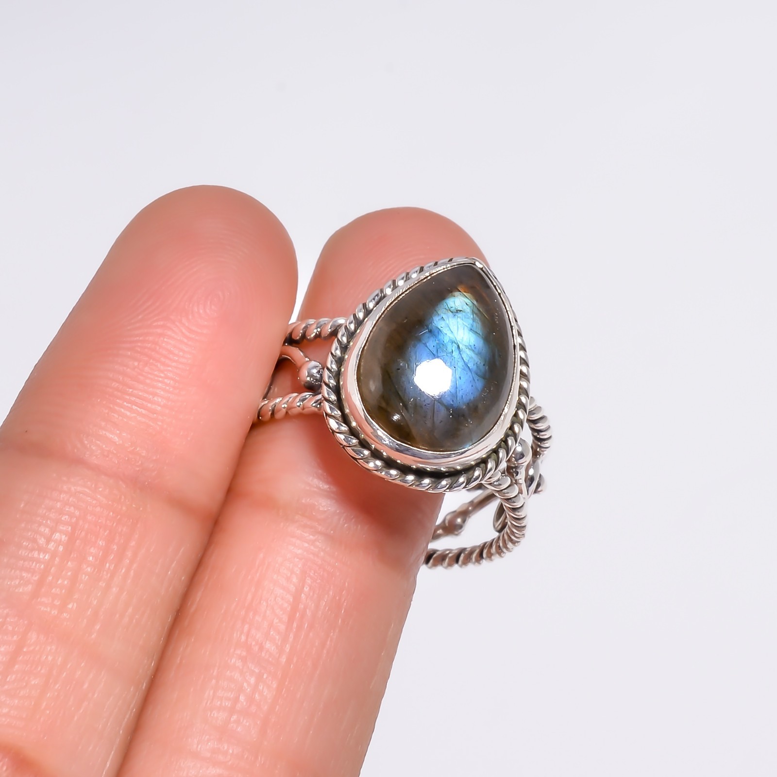 Labradorite Gemstone 925 Silver Handmade Statement Ring Jewelry