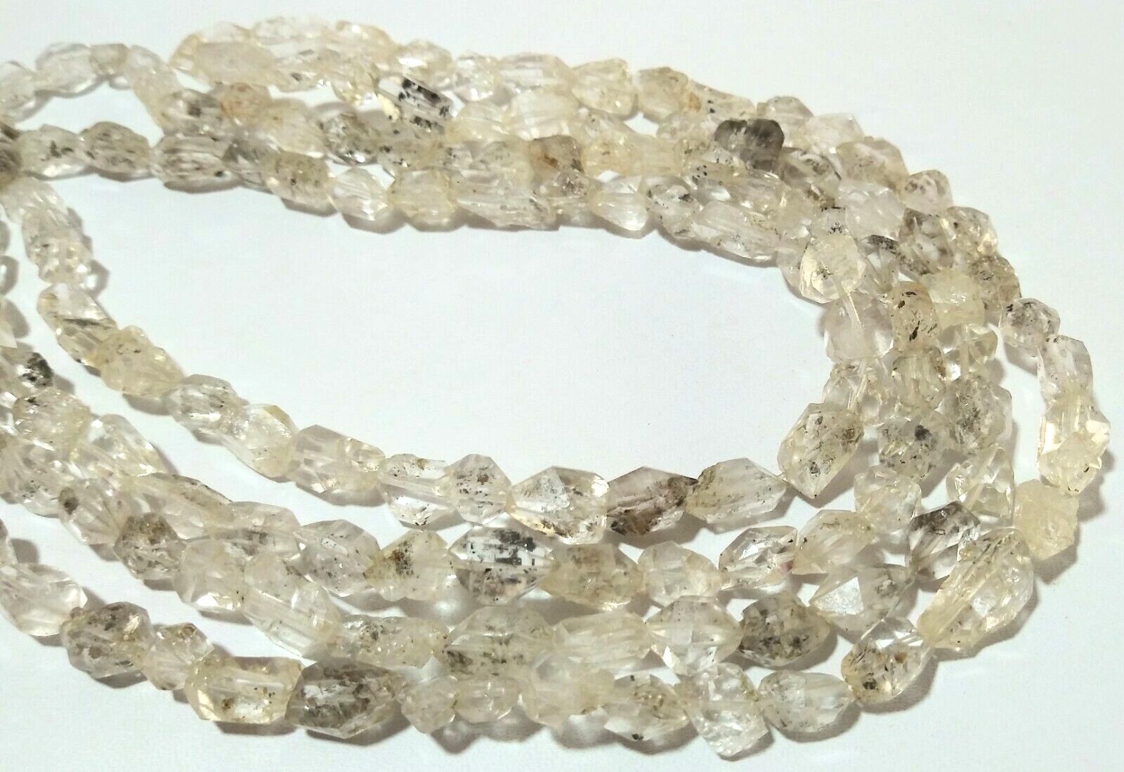 Herkimar Diamond Nugget 5×8-6x9mm Faceted Gemstone Beads 10″ inch 1 Strand
