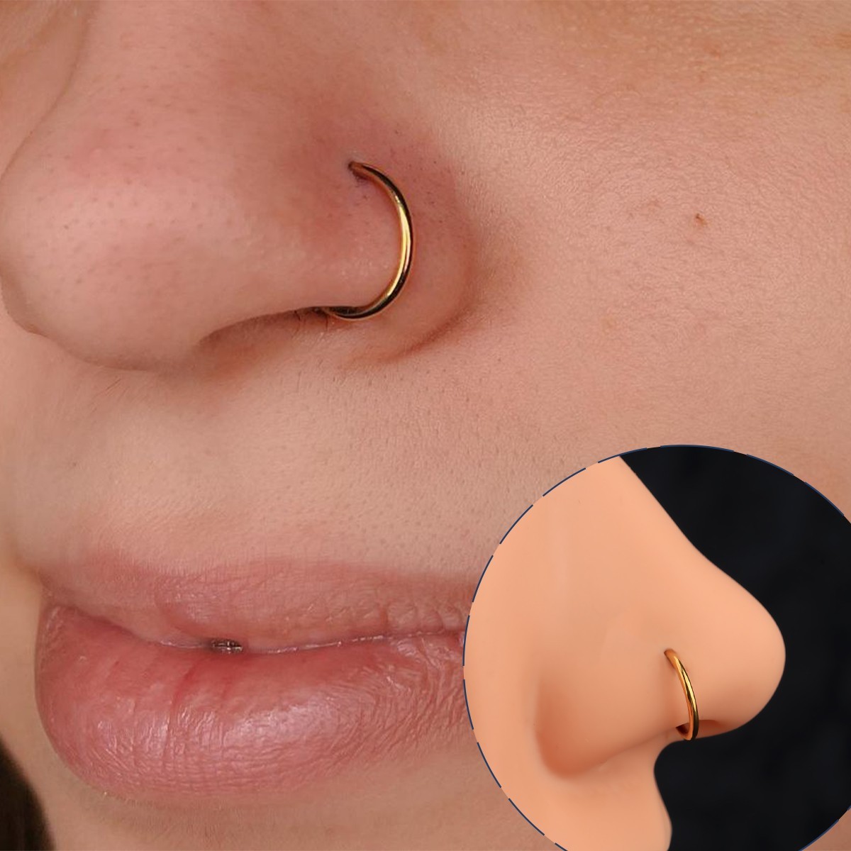 Titanium 18G Septum Clicker Gold Silver Classic Helix Cartilage Lobe Piercing