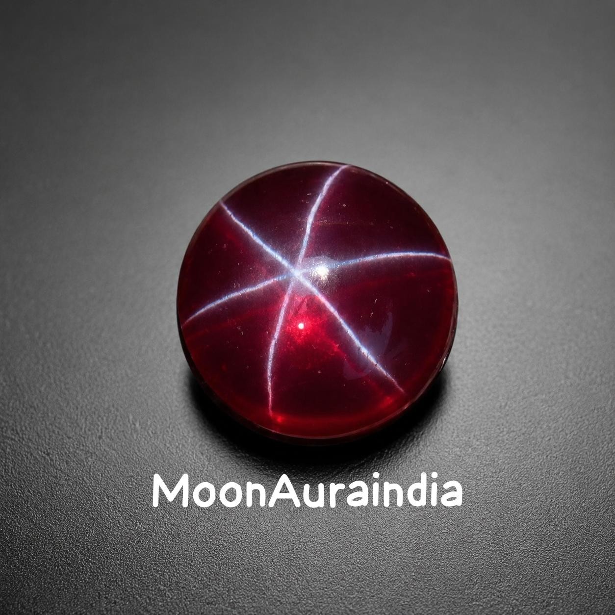 16Ct Natural Star Ruby Round Cabochon cut Certified Star Ruby Gemstone Jewelry