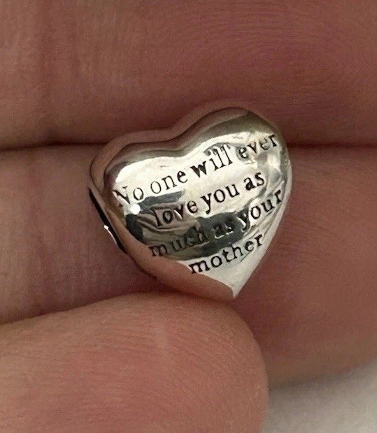 S925 Sterling Silver Heart Bead Charm Mom Mother Love Family Mothers’s Day Gift