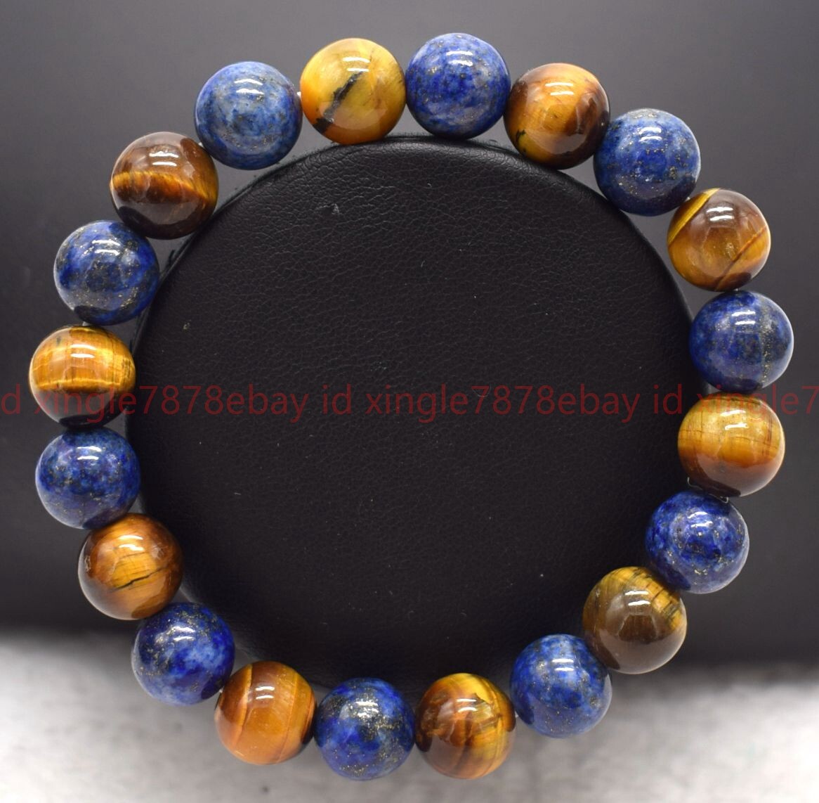 Natural 8mm Blue Lapis Lazuli Yellow Tiger’s Eye Gems Beads Bracelet 7in/8.5in