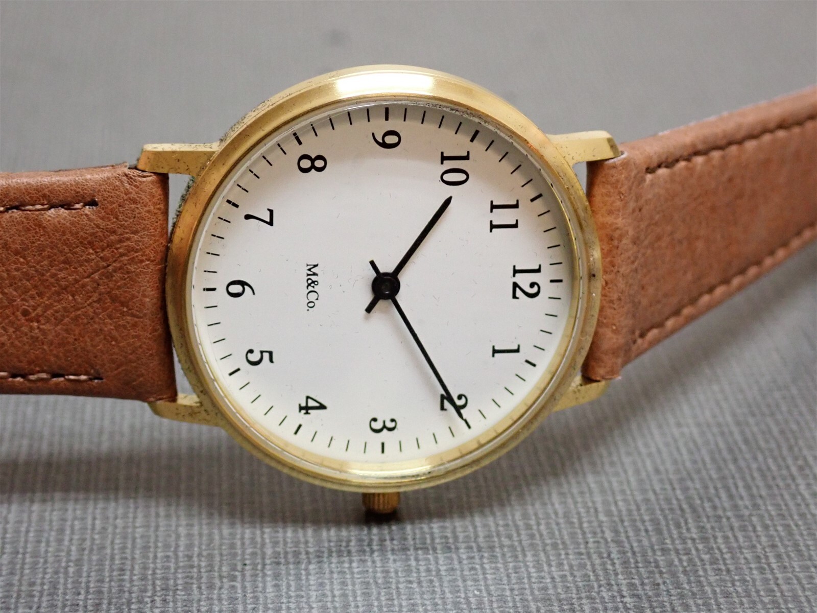 NEW Projects Watches PJT-7401BRBR Bodoni Brass M&Co 33mm Brown Leather Band