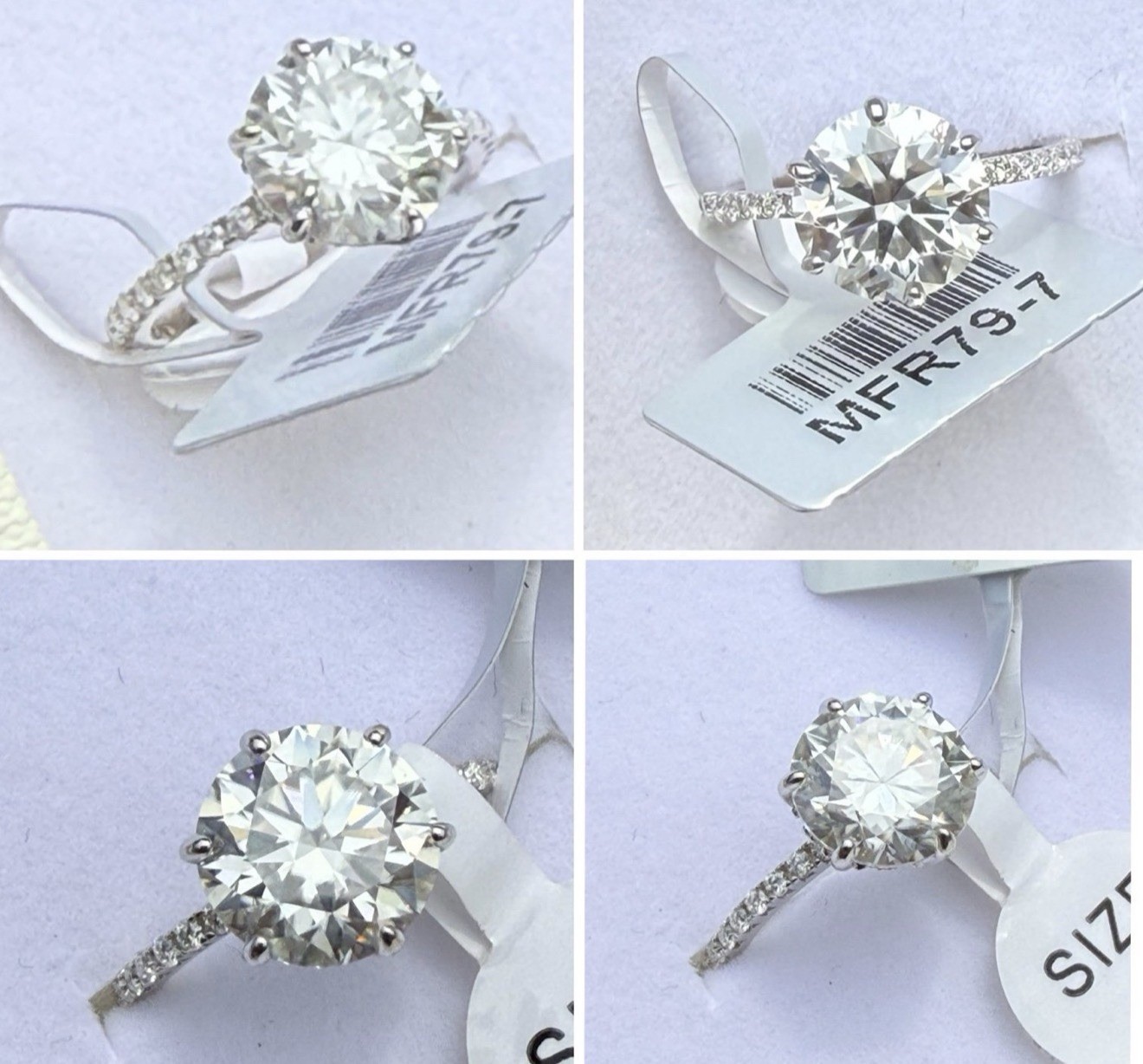 4.66 CTW VVS1 Round Moissanite Promise Engagement Ring Size 7 Solitaire 925 SS