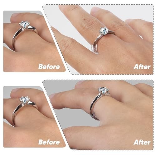 Ring Size Adjuster 14 Piece Set Clip On Spiral Coils Fit 1mm to 10mm Band Width