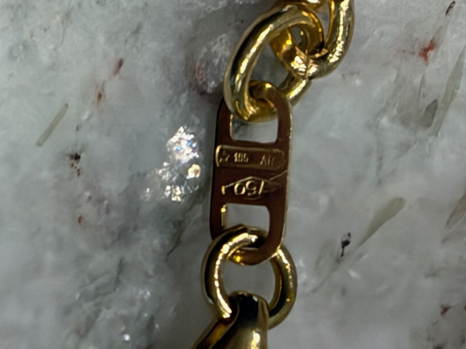 Solid 18k Gold 7.84g Vintage UnoAErre 1AR Figaro Link Chain Bracelet Italy 7.5″