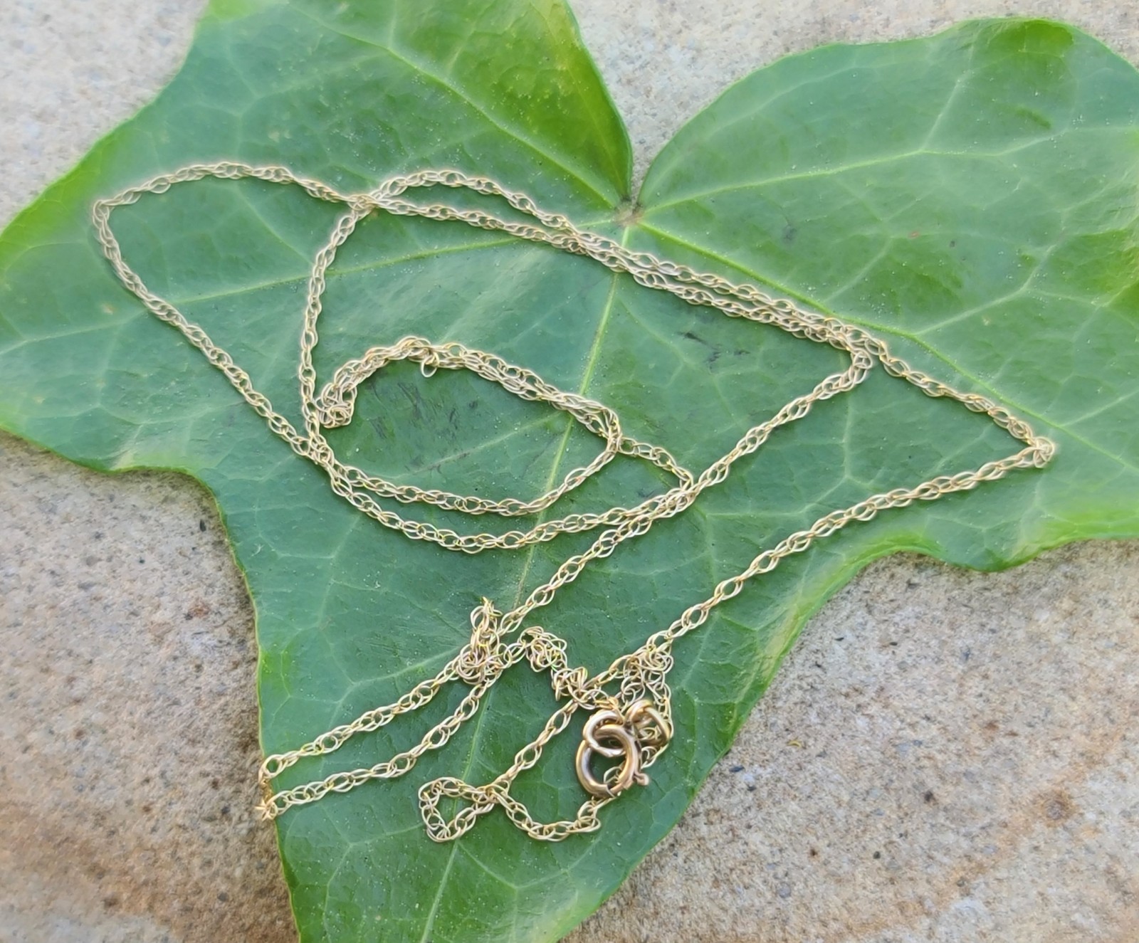 10k Solid Yellow Gold Dainty Cable Chain Necklace 18″ Length x 1mm Width