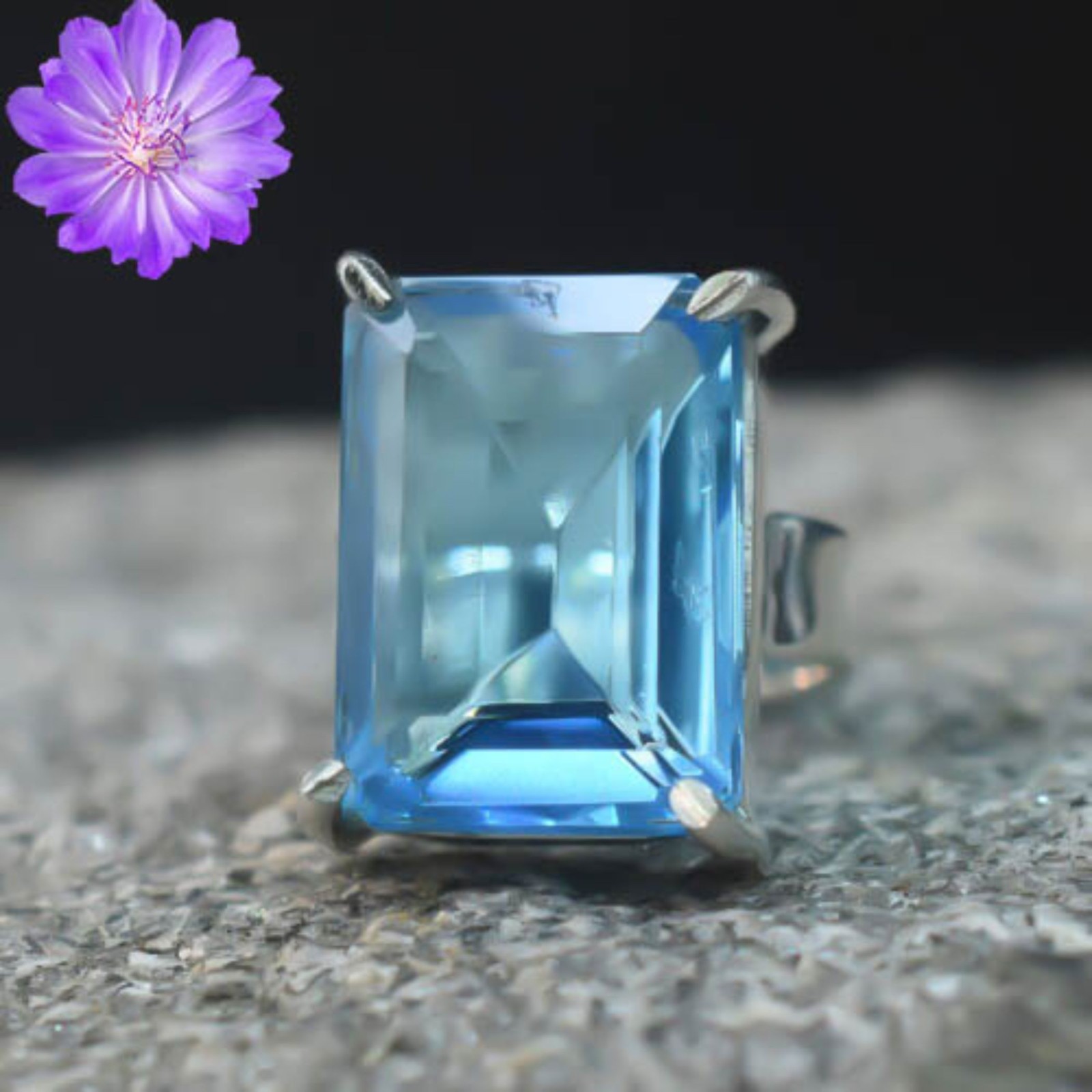 Aquamarine Gemstone 925 Sterling Silver Ring Handmade Jewelry Ring For Gift