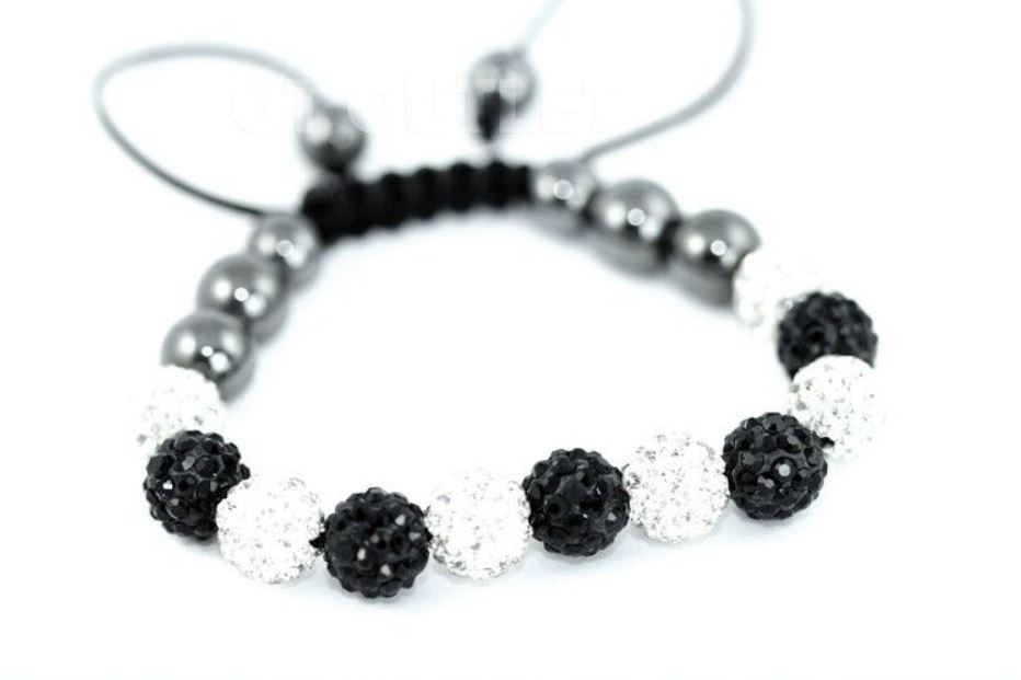 Handmade Shamballa Bracelet, hematite beauty beads, adjustable macrame, new look