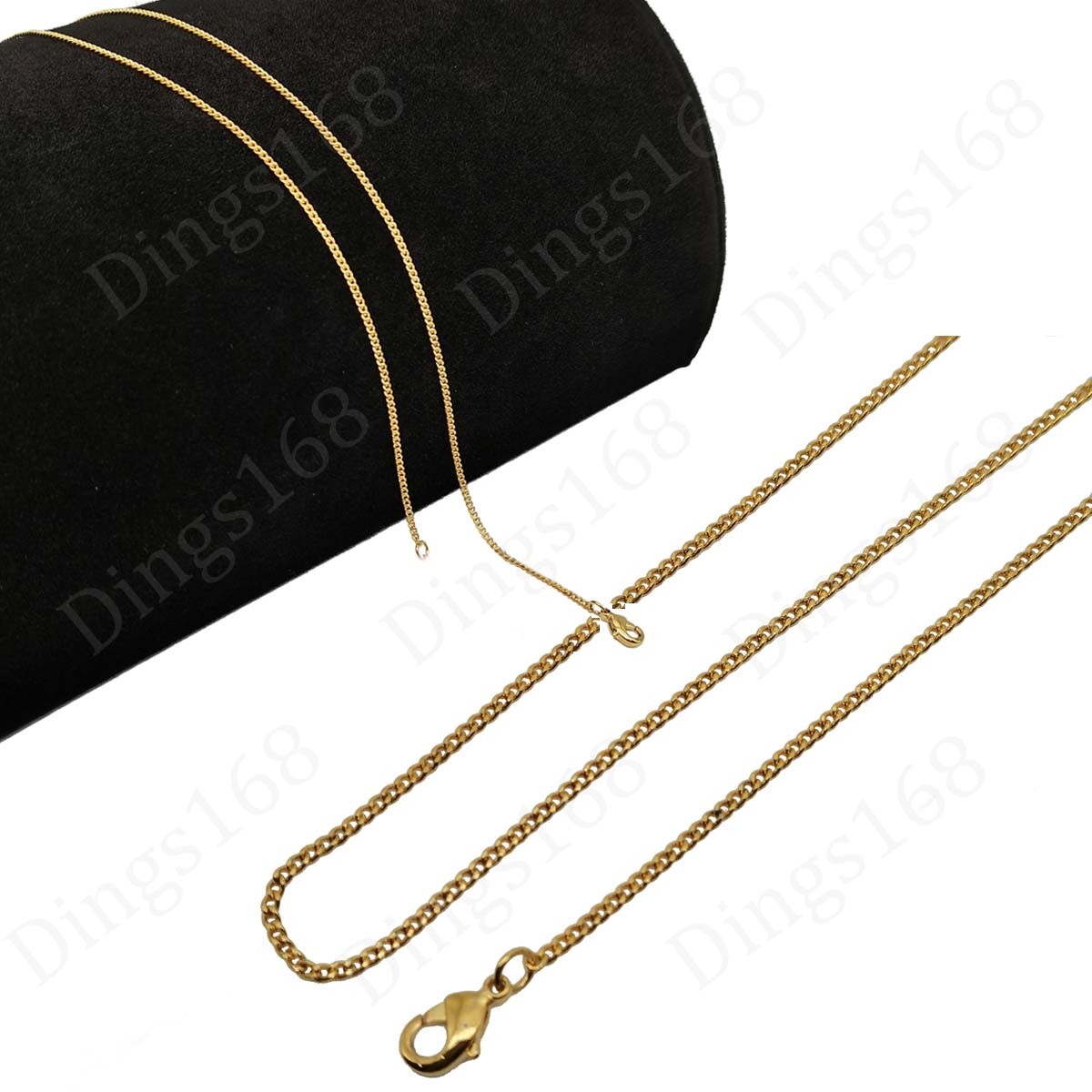 18K Yellow Gold Filled HypoAllergenic 20inch 1mm thin Cable Chain Necklace L146G